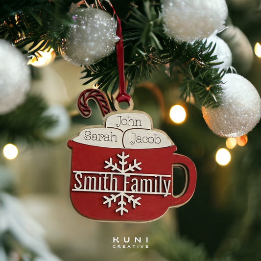 Personalized Hot Cocoa Marshmallow Family Ornament