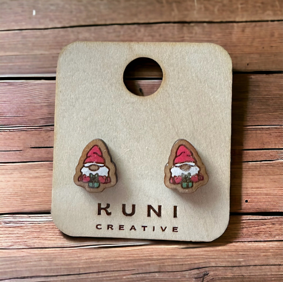 Gnomies with Christmas Present Stud Earrings