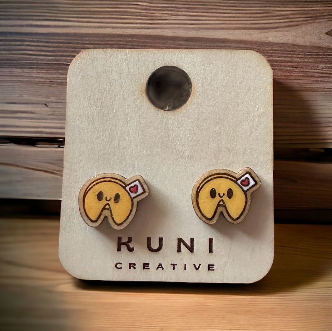 Fortune Cookie Stud Earrings