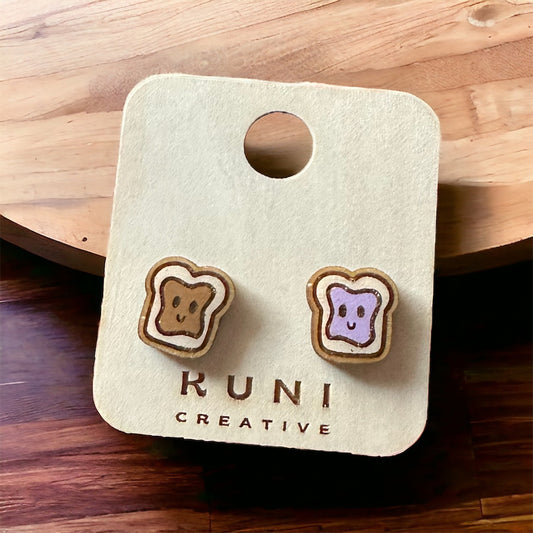 Soulmates Peanut Butter and Jelly Stud Earrings