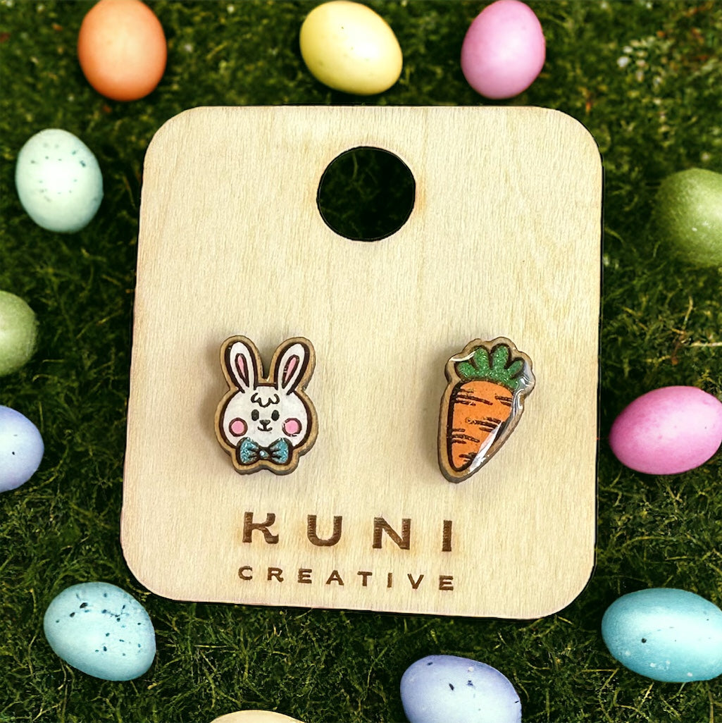 Easter Bunny & Carrot Earrings