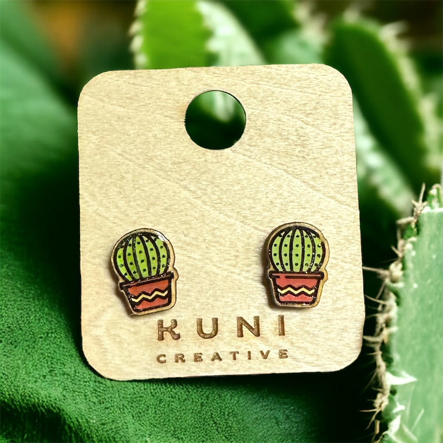 Cute Cactus Stud Earrings