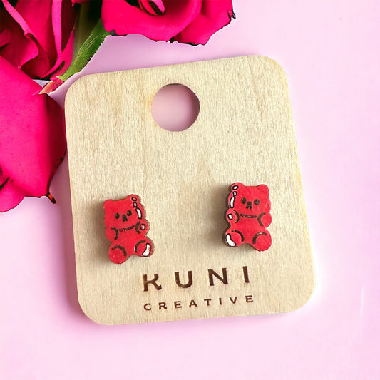 Valentines Gummy Bear Stud Earrings